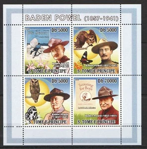 Mint S/S Scouts Baden Powel Owls Butterflyes 2008 from Sao Tome & Principe avdpz - Picture 1 of 1