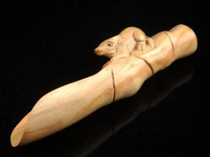 Boxwood Hand Crafted Tea/Coffee Scoop Zodiac OX Handle Feng-Shui #01092203 - Picture 1 of 5
