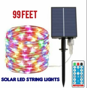 99 FEET Solar String Lights Outdoor Waterproof 300 LED REMOTE NEW - Picture 1 of 5