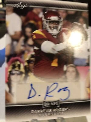DARREUS ROGERS 2017 Leaf Draft - San Diego Fleet / USC Trojans AUTOGRAPH RC - Image 1 of 4