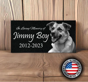 Granite Memorial Marker 6x12 Engraved Garden Stone for Pets, Humans Grave stone - Picture 1 of 24