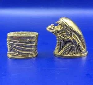 SET ALIEN Bronze for Knife Pommel & Finger Guard Custom Rear Bolster - Picture 1 of 13