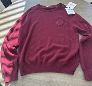 Moncler Men’s Girocollo Tricot Crewneck Cashmere Wine Red Size 2XL MSRP $1,030 - Picture 1 of 8