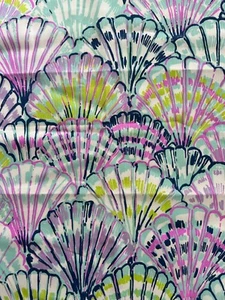 Lilly Pulitzer Oh Shell Fabric 15x19 Inches Blue Green - Picture 1 of 1
