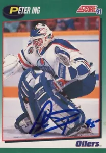 1991-92 Score Rookie and Traded - #62T Peter Ing Autographed Hand Signed Card - Picture 1 of 2