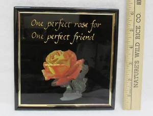Etched Foil Metal Picture Perfect Rose For Friend Kafka Frame Black Metallic - Picture 1 of 2