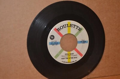 TINY TIM & THE HITS: DOLL BABY & WEDDING BELLS; 1958 ROULETTE VG++ DOO WOP 45 - Image 1 of 2