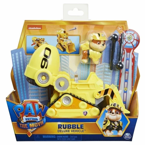 Paw Patrol The Movie Rubble's Deluxe Transforming Vehicle 12D Nickelodeon - NIB Cover