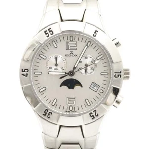 Edox Moon Phase Edelstahl Herren Analog Armbanduhr AUSSERGEWÖHNLICHE UHR - Bild 1 von 7