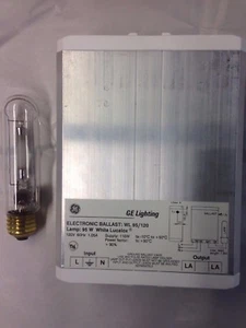 GE 18783 WL 95/120 120V ELECTRONIC BALLAST & GE 18836 95W HPS WHITE LUCALOX LAMP - Picture 1 of 9