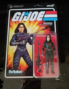 Baroness Black Suit Cartoon G.I. Joe Super 7 Reaction Figure New In Box - Picture 1 of 3