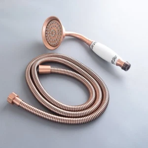 Antiguo cabezal de ducha manual de cobre rojo para baño spray ahorro de agua con manguera de 1,5 m - Imagen 1 de 6