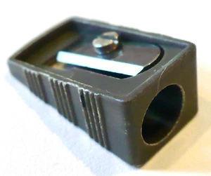 Vintage W GERMANY Plastic Pencil Sharpener 1" X 1/2" X 1/2" Gray Lightly Used - Picture 1 of 10