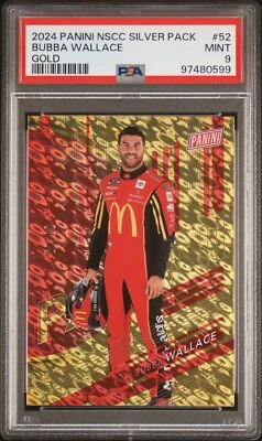 PSA 9 Bubba Wallace Gold 08/10 #52 2024 Panini National NSCC Silver 97480599 - Image 1 of 2