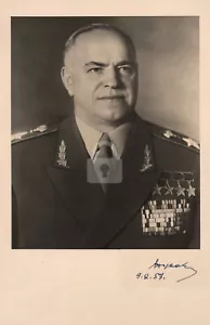 Georgy Zhukov Signed RPPC Photo Postcard Copy - Picture 1 of 2