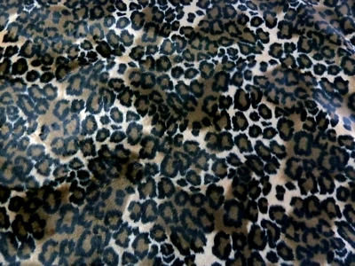 Leopard faux fur Fabric 42" Long X 62" wide Knit fabric back short velour pile - Image 1 of 4