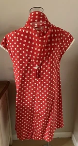 Vestido Bill Blass Vintage Rojo Lunares Seda Talla 4 ~NUEVO SIN ETIQUETAS~ - Imagen 1 de 7