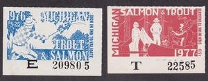 1976 & 1977 Mich Trout and Salmon Stamp MNH OG - Picture 1 of 1