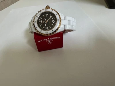 女士 Swiss Legend Karamica 白色陶瓷 SL-10049 手表 34 毫米 — 第 1/4 张图片