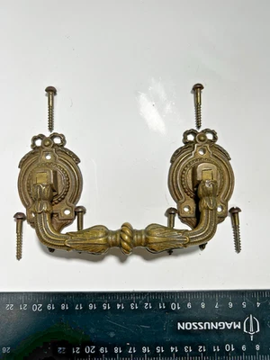 Poignées Anciennes Muller Laiton / Bronze ? Collection Décoration VINTAGE MALLE? - Photo 1/4