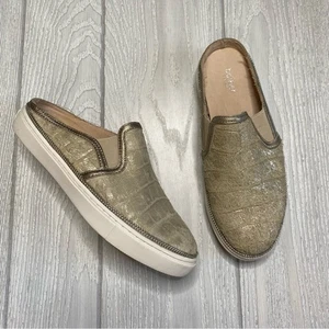 Botkier Damen Hayden Elfenbein Gold Kroko-Prägung Pantolette Plateau Turnschuhe Größe 6,5 - Bild 1 von 11