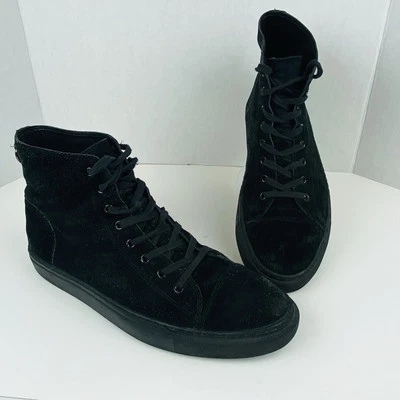 All Saints Shoes Mens Size 44 EU 10.5 US High Top Black Suede Leather Sneakers - Image 1 of 4