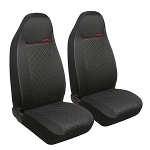 Front Seat Covers for Bucket Seats, Faux Leather Seat Covers Universal Black - Picture 1 of 8