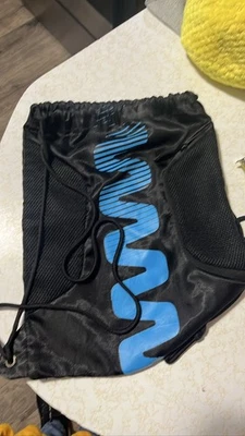 Reebok Drawstring Bag Black Blue Logo Gym Sack Backpack - Image 1 of 4