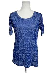 Camisa Y2K Burnout City Streets para mujer azul camuflaje manga corta cuello redondo XL - Imagen 1 de 8