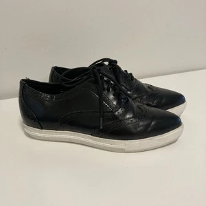 Jeffrey Campbell Havana Last Snazzy Leather Brogue Sneakers Black Size 37 US6.5 - Picture 1 of 16