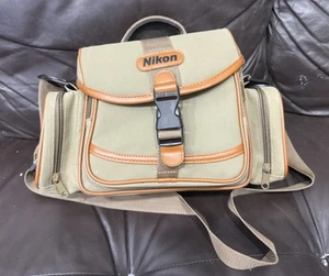 Nikon Camera Shoulder Bag Tan/Beige Brown With Padded Strap & Divider - Picture 1 of 4