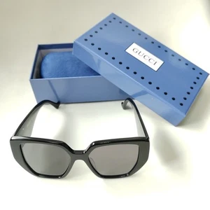 Gucci GG0956S Black Grey Frame Oversized Square Sunglasses - Picture 1 of 9