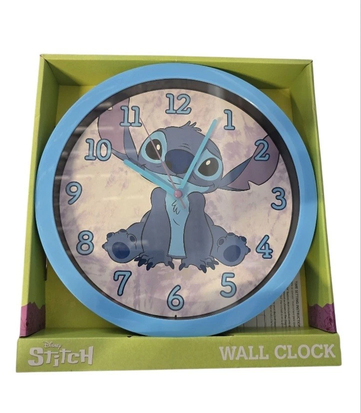 Reloj de Pared Analógico Disney Lilo and Stitch Azul 9.75" AA Alimentado por Batería Habitación Infantil Foto 1 de 1