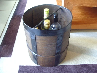 ANCIENNE MESURE A GRAINS DOUBLE DECALITRE 20 LITRES RESTAUREE MINI BAR - Photo 1/4