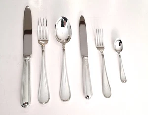 Servizio posate 72 pezzi in argento 800 per 12 posti tavola modello Inglese - Imagen 1 de 10