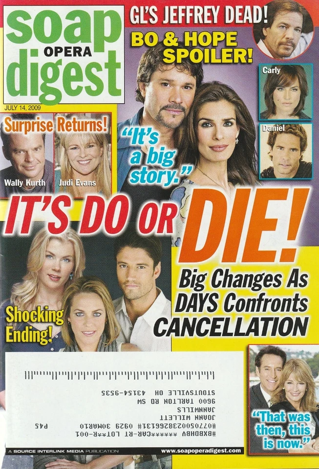 Soap Opera Digest Magazine July 14 2009 Isn't It Romantic? Chillin' and Grillin' - Image 1 of 1