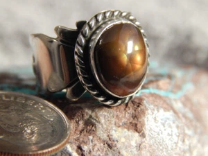 Fire Agate Sterling Silver Ladies Ring By Navajo Geraldine James Size 5 1/4 - Picture 1 of 6