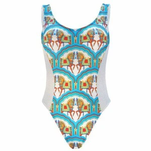 NWT Paolita Women's Karma Mesh Sides Horse Print One Piece Swimsuit Size Small - Picture 1 of 11