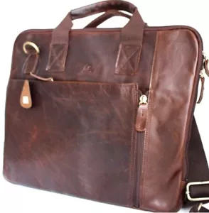 Bolso de Cuero GENUINO Aceite APTO iPad Notebook Hombre de Negocios PORTÁTIL 13 Hecho a Mano 12 - Imagen 1 de 5