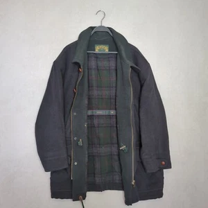 Vintage Lodenfrey Wool Cahsmere Coat Sz.42 Large Grey Gray Men's Overcoat Warm - Picture 1 of 15