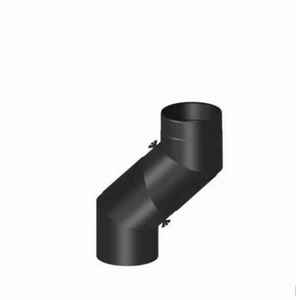 H&M Rauchrohr Ø 150mm Bogen verstellbar 0-90° 4tlg.mit Tür schwarz Kaminrohr - Bild 1 von 1