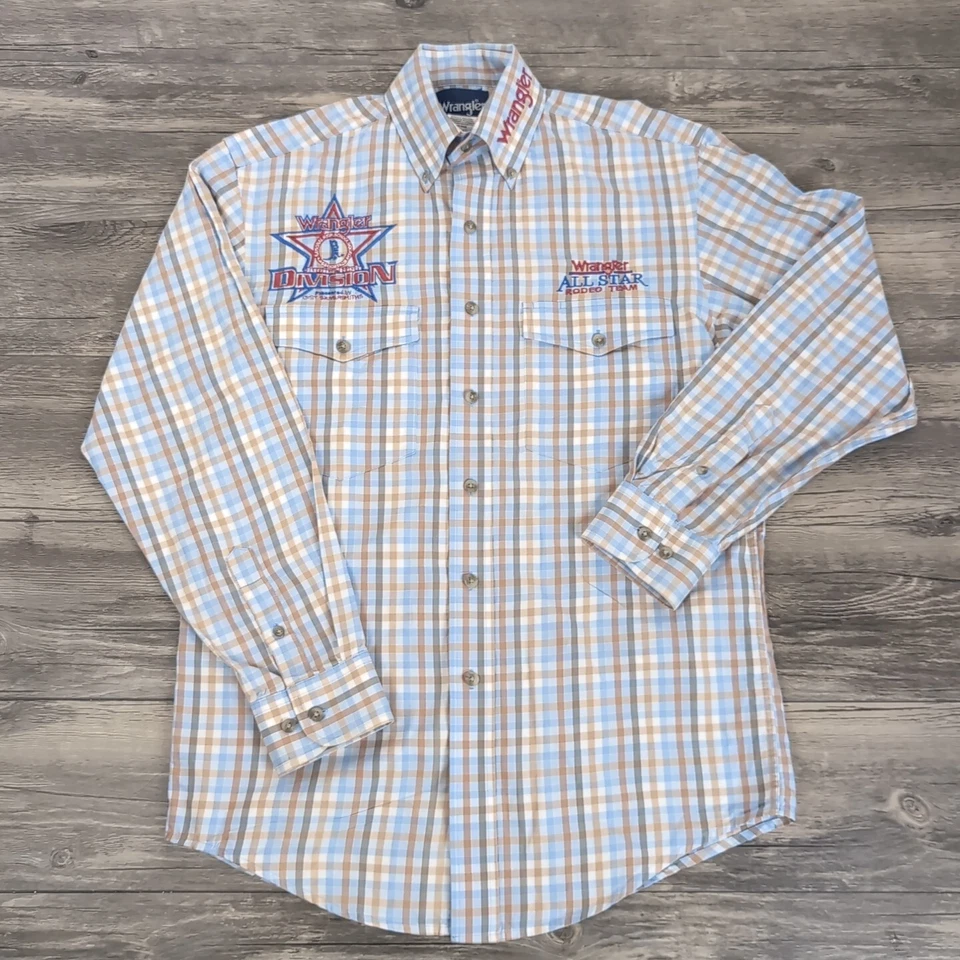 Camisa Wrangler All Star Rodeo Team Juvenil XS Manga Larga Cuadros Corte Vaquero Foto 1 de 4