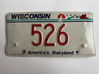 1988 Wisconsin License Plate Low Number 3 Digit #526 Vanity Numbers Touched Up