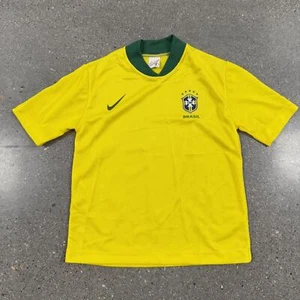 Vtg Y2K Kids Nike Brasil National Soccer Jersey World Cup - Picture 1 of 5