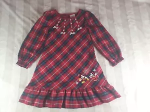 Girls Disney Store Mickey Minnie Plaid Holiday Nightgown Christmas Pajamas 4 - Picture 1 of 13