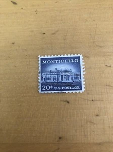 US 20 Cent MONTICELLO Postage Stamp Scott 1047 1956 US 109, Free Shipping - Picture 1 of 2