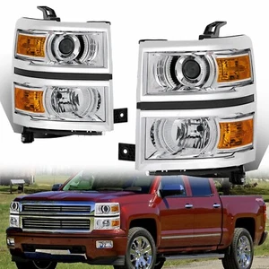 Projector Headlights Assemblies Left+Right New For 14-15 Chevy Silverado 1500 US - Foto 1 di 18