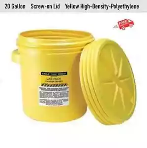 20 Gallon Storage Drum Barrel Screw-on Lid Yellow High-Density-Polyethylene - Picture 1 of 6