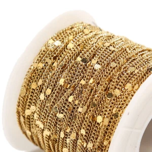 5 meters Stainless Steel Flat Disc Curb Chains 1.5mm for Necklace Jewelry Making - Picture 1 of 9