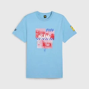 Scuderia Ferrari F1 Team Mens Special Edition Miami Blue T-shirt 2024 - Picture 1 of 2